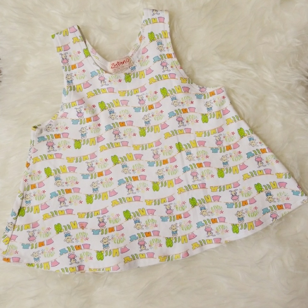 🐰Zutano Baby Bunny Rabbit Printed Sleeveless Top